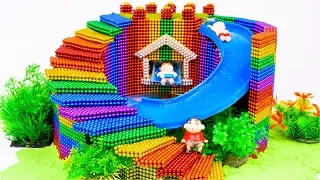 DIY - Build Awesome Water Slide Swimming Pool House With Magnetic Balls (Satisfying) - Magnet Balls