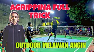 MELAWAN ANGIN ! Semua Trick Dikeluarin Raja Tarkam Agrippina di Tarung Bebas Badminton Outdoor