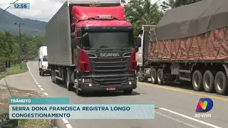 Trânsito: Serra Dona Francisca registra longo congestionamento