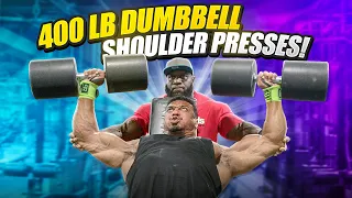 400 LB DUMBBELL SHOULDER PRESS WITH THE BROOKLYN BEAST AKIM WILLIAMS!