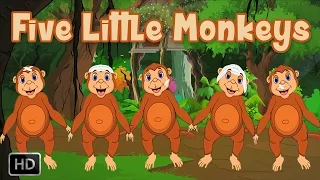 Five Little Monkeys Jumping On The Bed | HD Nursery Rhyme with Lyrics