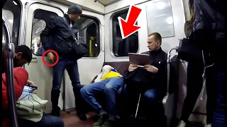 Sleeping on Strangers in the Subway Prank 3