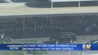 Southwest Airlines flight attendants picket for better pay