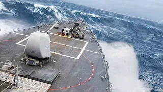 Life Aboard Massive US Navy Ships Battling Waves at Sea