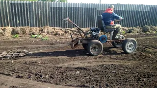 борона и мотоблок с адаптером