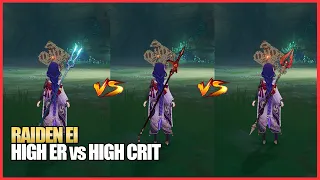 F2P RAIDEN EI WITH HIGH ER vs HIGH CRIT DMG COMPARISON | GENSHIN IMPACT