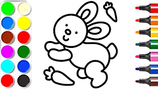 Dessiner Facilement Un Lapin Dessin Et Coloriage Apprendre les couleurs - Crayon Magique