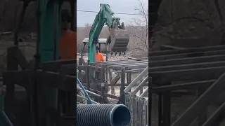 Demolition of Chicken Coop with Mini Excavator