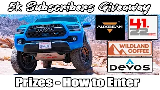 5K Subscribers Giveaway - Prizes - How to win