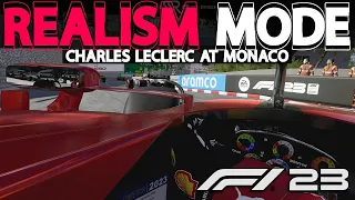 F1 23 REALISM MODE | Charles Leclerc at Monaco GP | NO HUD + COCKPIT + 100% RACE + TRACKIR