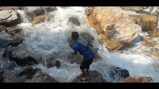 HIMALAYAN TROUT FISHING IN SMALL STREAMY RIVER OF NEPAL | ASALA FISHING WITH CAST-NET | DOUBLE FISH