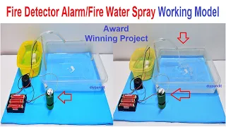 fire detector alarm and fire water spray working model science project for exhibition | DIY pandit