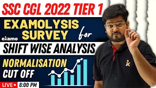 SSC CGL 2022 Tier 1 Attempt Survey Examolysis Shift Wise, Cut Off - by RaMo Sir