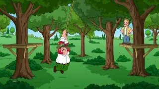 Family Guy: Peter and Brad Pitt doing Rope swing.