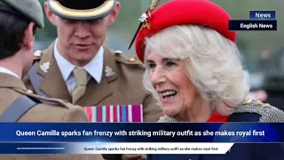 Queen Camilla sparks fan frenzy with striking military outfit as she makes royal first