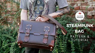 Steampunk Travel Laptop Leather Bag