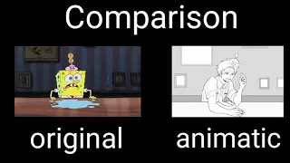 spongebob goofy goober nut bar scene original and animatic comparison