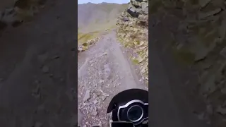 Col du Parpaillon. Offroad Motorbike ride in France