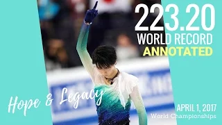 Yuzuru Hanyu 羽生結弦 Steps, Turns, Jumps, GOE Analysis - WR Hope & Legacy (WC 2017 FS)