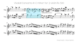 🎶 Vivaldi Concerto In C Minor For 2 Violin Rv 510 🎸🎸