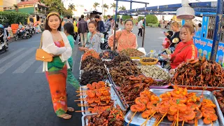 Best Cambodian street food, Plenty of exotic food, Snake, Cricket, Birds & More in Phnom Penh