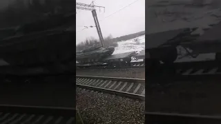 A train with tanks, presumably is moving from Siberia to the Voronezh region.