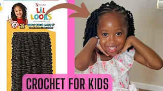 Crochet twists for kids ft Outre lil looks bomb wavy twists. #4chair #crochethairstyle