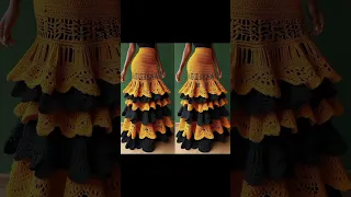 Crochet ruffle skirt //most beautiful crochet ruffle skirts 😍#crochetideas #crochetinspiration