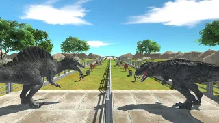 T-Rex vs Spinosaurus Who is Faster and Stronger? - Animal Revolt Battle Simulator