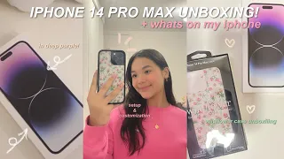 IPHONE 14 PRO MAX UNBOXING + what's on my iPhone! | Careen Nicole