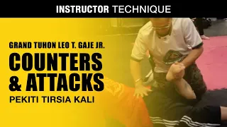 Various counters and attacks in Pekiti Tirsia Kali | GTS Leo Gaje Jr. | Filipino Martial Arts