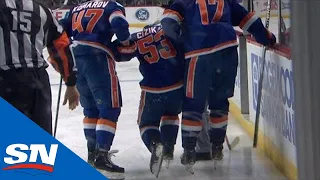 Casey Cizikas Has His Leg Cut By Skate After Collision With Ivan Provorov