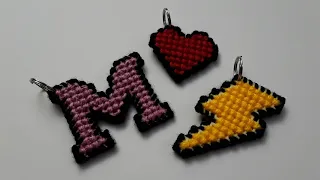 Plastic Canvas Keychains | Easy cross stitch designs with plastic canvas!