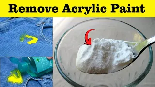How to Remove Dried Acrylic Paint from Jeans, shirts & All Fabric Clothes With Baking Soda