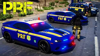 Interceptação de carro roubado | Operação Fronteira | PRF | GTA 5 POLICIAL