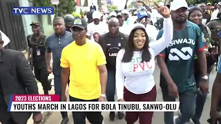 VIDEO: Seyi Tinubu Leads Youths March in Lagos for Tinubu, Sanwo-Olu