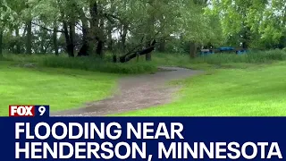 Rain led to flooding near Henderson, Minnesota