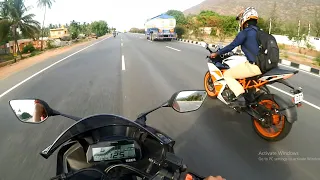 KTM RC 200 VS Yamaha R15 V3 - BEST RACE EVER !!!