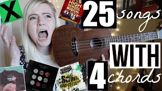 4 chords, 25 songs on UKULELE