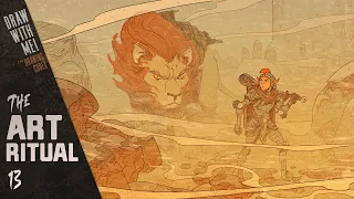 Art Ritual 13: The Lion Rider (Fully Narrated, Real Time, Draw With Me!)