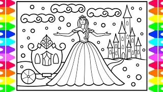 How to Draw a Winter Princess Step by Step  👑💎❄️ Winter Princess Drawing and Coloring Page