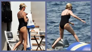 Charlize Theron Spotted by the Paparazzi on a Superyacht
