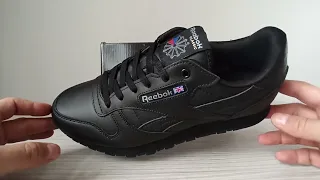 Reebok classic кожа черные