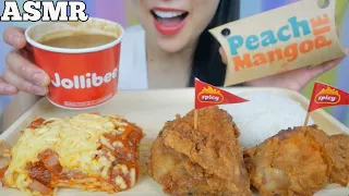 ASMR JOLLIBEE FRIED CHICKEN + SPAGHETTI + MANGO PEACH PIE (EATING SOUNDS) LIGHT WHISPERS | SAS-ASMR