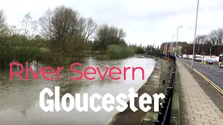 High Water Levels At The River Severn In Gloucester (Danger of Flooding) | LeBarge68