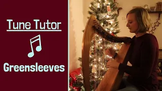 HARP TUTORIAL | Greensleeves (What Child is This) PLUS Sheet music