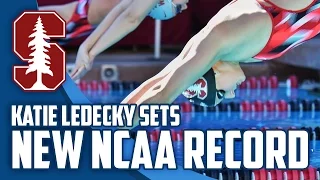 Katie Ledecky sets a new NCAA record in the 1000-yard freestyle