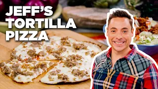 Crispy Tortilla Pizza with Jeff Mauro | The Kitchen | Food Network