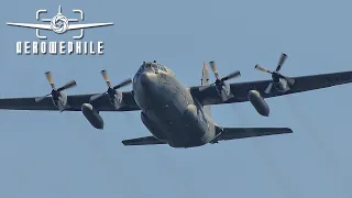 Arkansas ANG Lockheed C-130H Hercules performs pre-race flyover at Bristol Motor Speedway 16-17Sep22