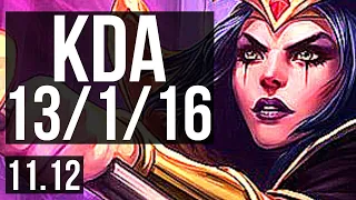 LEBLANC vs LISSANDRA (MID) | 13/1/16, Legendary, 1.4M mastery, 700+ games | KR Master | v11.12